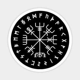 Norse Vegvisir Wayfinder Viking Compass Elder Futhark Runes Magnet